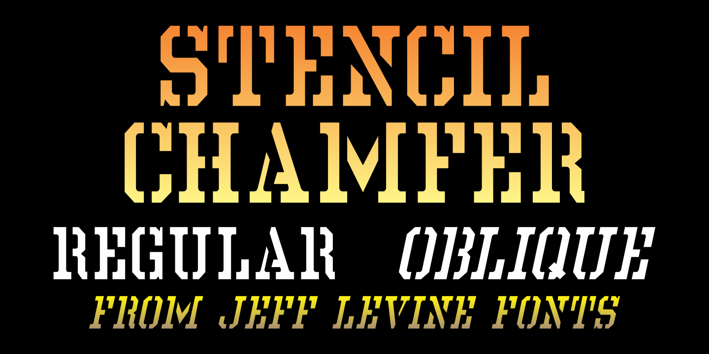 Stencil Chamfer JNL Font preview